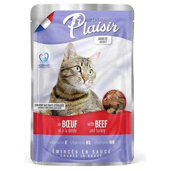 Plaisir Cat jautienos & kalakutienos maišelis 100 g