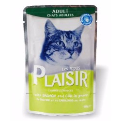Plaisir cat lašiša & menkė maišelis 100 g