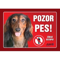 Tag plastikinis taksas ilgaplaukis rudas