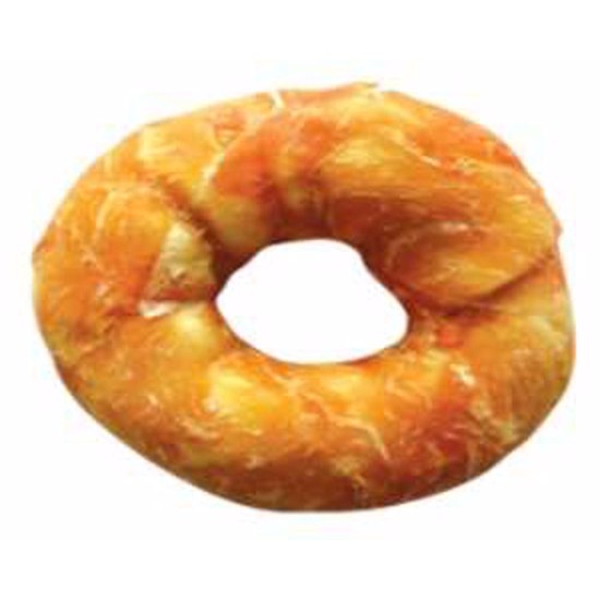 Žiedas iš buivolo odos apvyniotas vištiena mėsa JUKO Užkandžiai 10 cm (6 vnt)