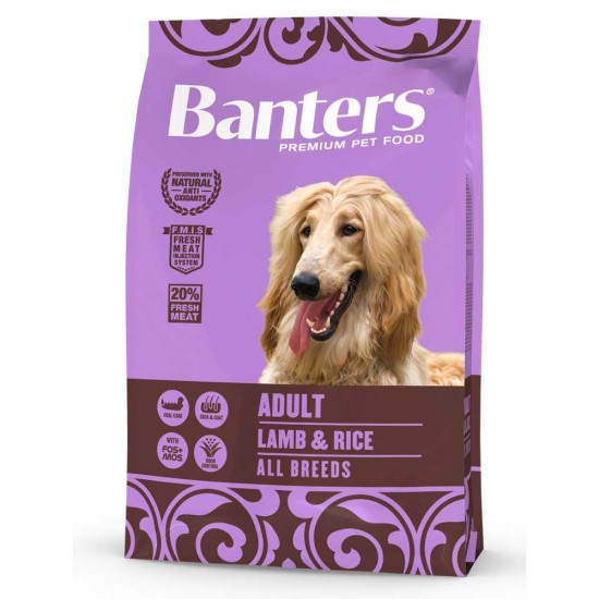 Sausas šunų maistas Banters Adult Lamb & Rice su ėriena ir ryžiais, 3 kg