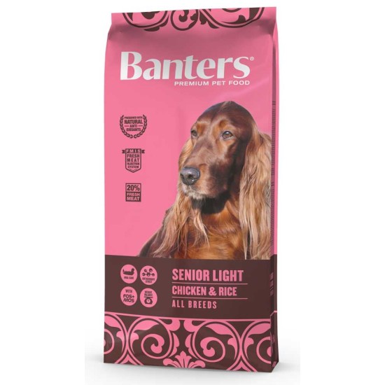 Sausas šunų maistas Banters Senior Light Chicken & Rice senjorams su vištiena ir ryžiais, 15 kg