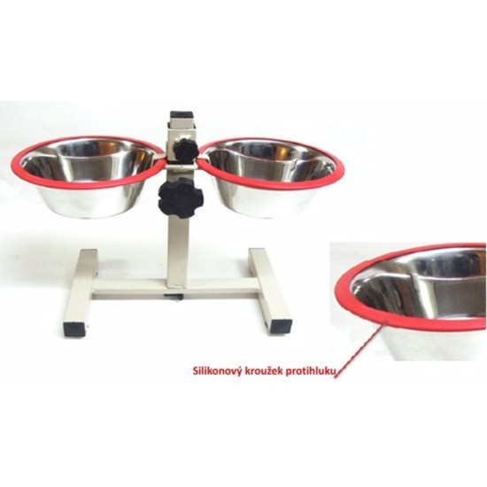 Stovas su dubenėliais iš nerūdijančio plieno 2 x 0,78 l