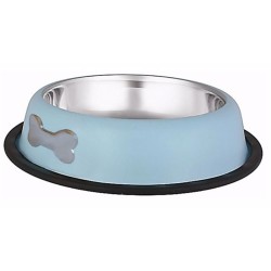 Dubenėlis iš nerūdijančio plieno stabilus ženklas kaulai šviesiai mėlyna 0,78 l