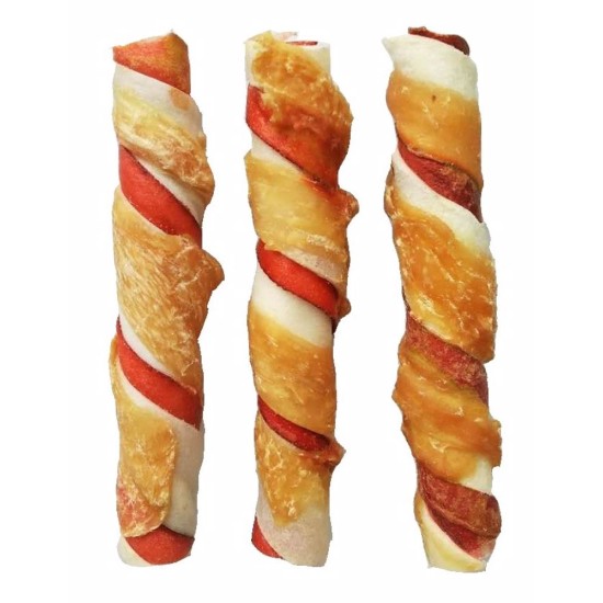 Lazda iš buivolo odos susuktas vištiena JUKO Užkandžiai 12,5 cm (20 vnt)