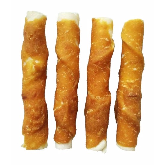 Skanėstas iš buivolo odos apvyniotas vištiena JUKO užkandžiai 12,5 cm (20 vnt)