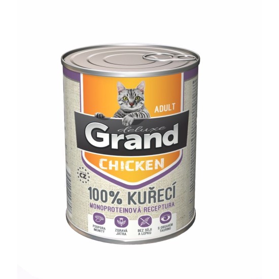 Grand deluxe Cat 100 % vištiena konservas 400 g Grand deluxe Cat 100 % vištiena konservas 400 g