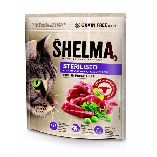 SHELMA cat Sterilizuota Jautiena GF 750 g