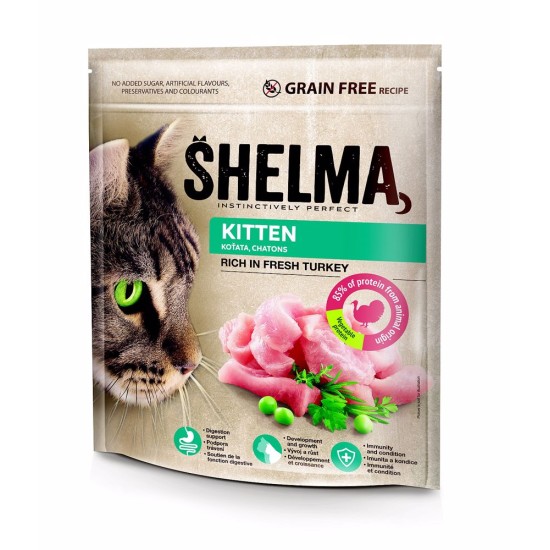SHELMA cat jauniems kačiukams Šviežia mėsa Kalakutiena GF 750 g SHELMA cat jauniems kačiukams Šviežia mėsa Kalakutiena GF 750 g