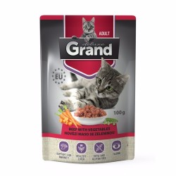Grand deluxe Cat su jautiena su daržovėmis maišelis 100 g Grand deluxe Cat su jautiena su daržovėmis maišelis 100 g