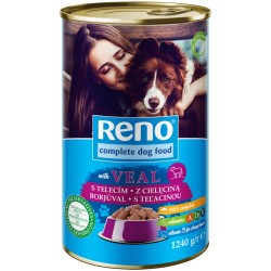 Konservai šunims RENO Dog veal, pieces su veršiena, 1240 g