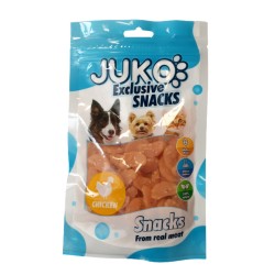 JUKO Užkandžiai Vištiena & Krevetės traškučiai 70 g JUKO Užkandžiai Vištiena & Krevetės traškučiai 70 g