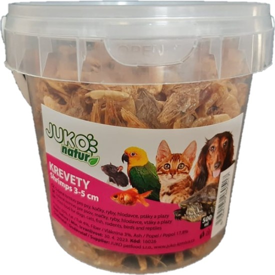 Džiovintos krevetės 3 - 5 cm JUKO 500ml Džiovintos krevetės 3 - 5 cm JUKO 500ml