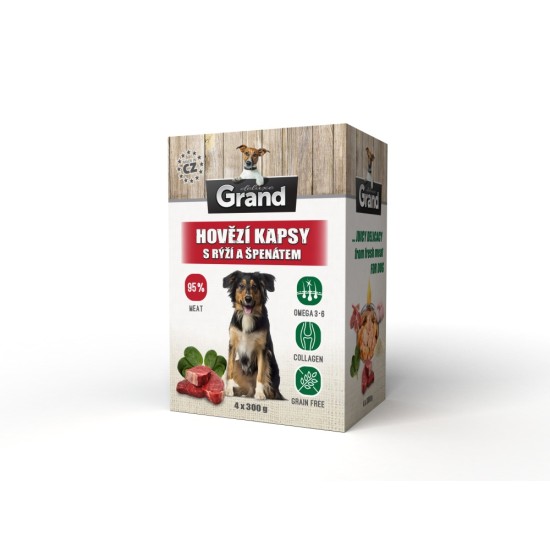 Grand deluxe šuo jautienos maišelis 300 g (4 pakelis)