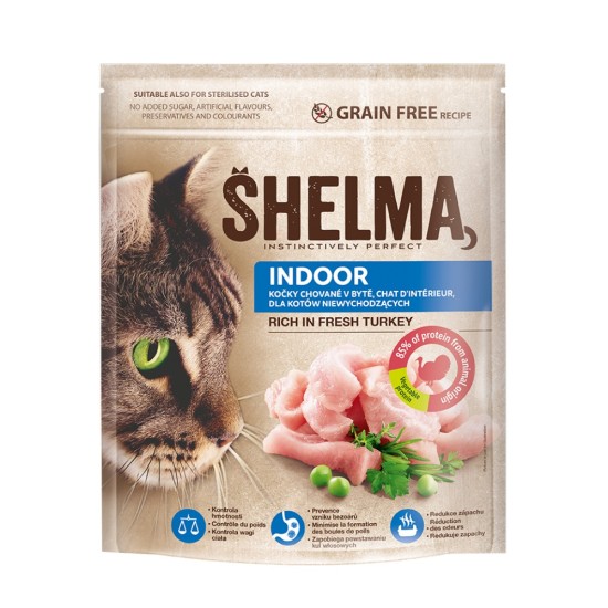 SHELMA cat Indoor Šviežia mėsa Kalakutiena GF 750 g SHELMA cat Indoor Šviežia mėsa Kalakutiena GF 750 g