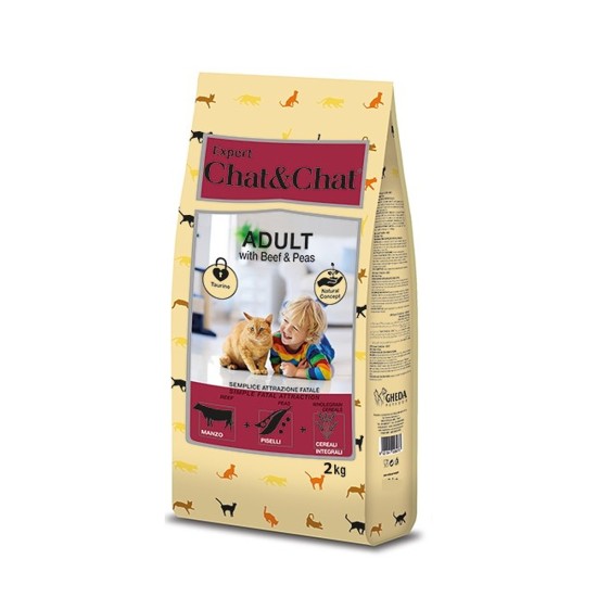 Chat & Chat Expert Adult Jautiena & Žirniai 2 kg