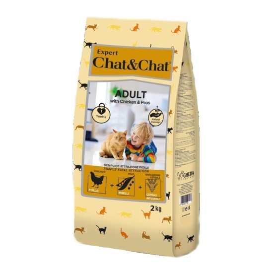 Chat&Chat Ekspertas Suaugusiųjų Vištiena & Žirniai 2 kg