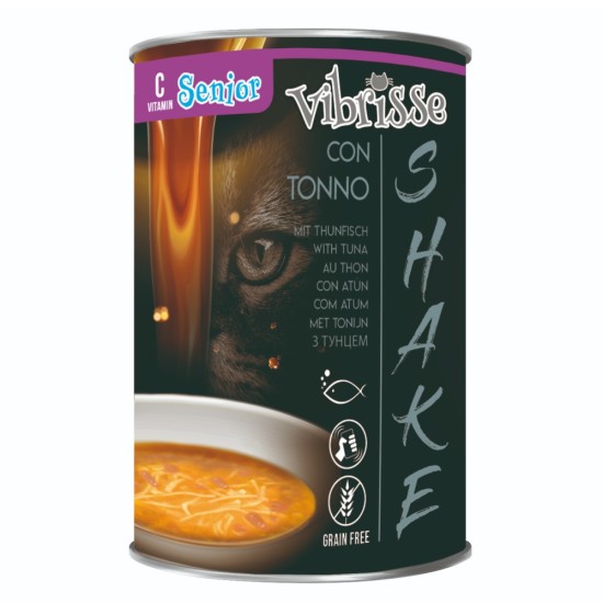 Vibrisse Shake Senior tuno sriuba su vitaminu C pagyvenusioms katėms, 135 g Vibrisse Shake Senior tuno sriuba su vitaminu C pagyvenusioms katėms, 135 g