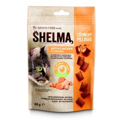 Skanėstas katėms SHELMA pillows with chicken and turmeric GF su vištiena ir ciberžole, 60 g