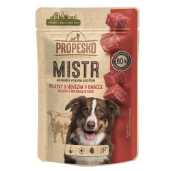 Konservai šunims PROPESKO Dog Mistr beef in sauce, pocket su jautiena, 85 g Konservai šunims PROPESKO Dog Mistr beef in sauce, pocket su jautiena, 85 g