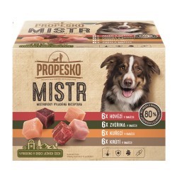 Konservai šunims PROPESKO Dog Master mix of species in sauce, pocket skonių mix, 24x85g