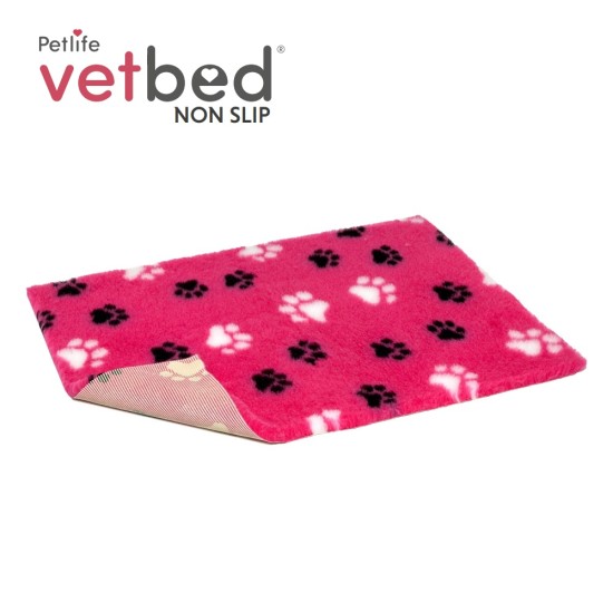 Vetbed neslystantis / Drybed Rožinė juoda balta papakuotas DELUXE 75 x 50 cm, plaukai 30 mm
