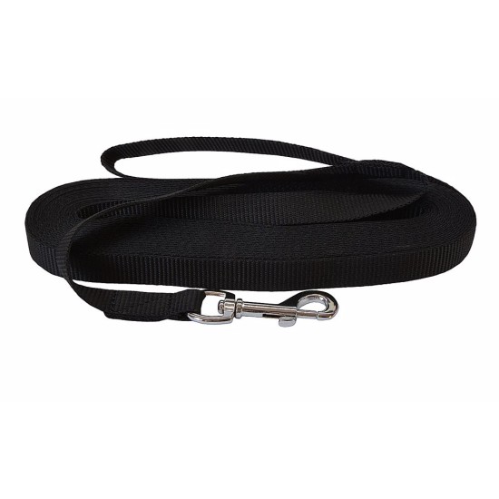 Bėgimo pavadėlis juodas plotis 20 mm ilgis 20 m