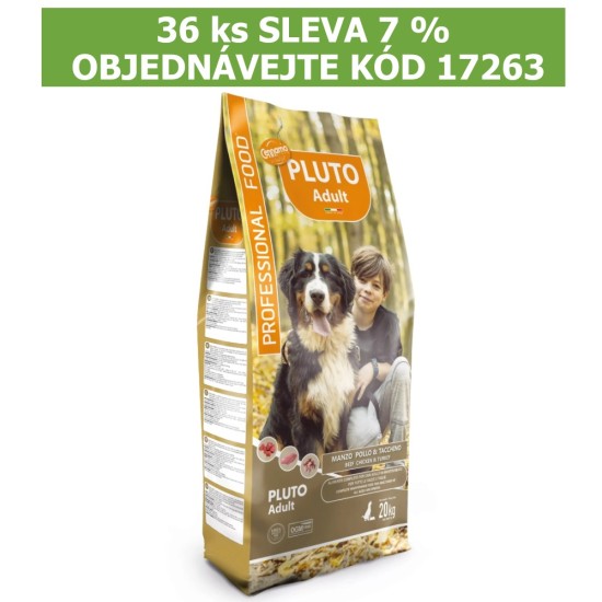 Sausas šunų maistas PLUTO Dog Adult su jautiena, vištiena, kalakutiena, 20 kg Sausas šunų maistas PLUTO Dog Adult su jautiena, vištiena, kalakutiena, 20 kg