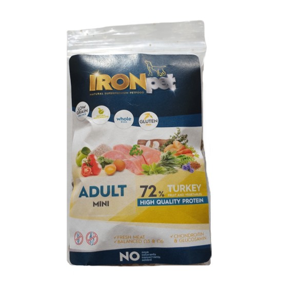 Mėginukas IRONpet Dog Adult Mini Turkey su kalakutiena, 70 g Mėginukas IRONpet Dog Adult Mini Turkey su kalakutiena, 70 g