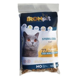 Sauso kačių maisto mėginukas IRONpet Cat Sterilized Turkey su kalakutiena, 70g Sauso kačių maisto mėginukas IRONpet Cat Sterilized Turkey su kalakutiena, 70g