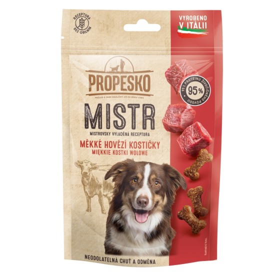 Skanėstai šunims PROPESKO Dog Master soft beef cubes GF su jautiena, 90 g Skanėstai šunims PROPESKO Dog Master soft beef cubes GF su jautiena, 90 g