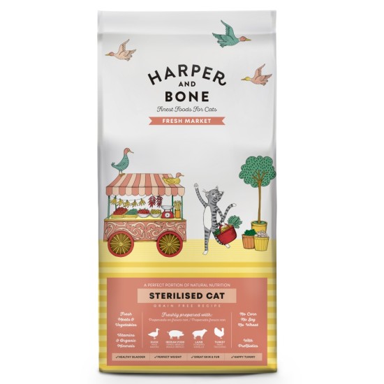 Harper and Bone Cat Sterilizuotas šviežias iš rinkos 2 kg Harper and Bone Cat Sterilizuotas šviežias iš rinkos 2 kg