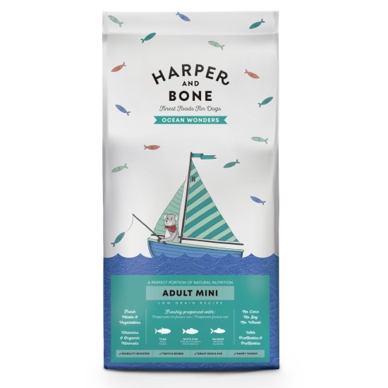 Harper and Bone Dog Suaugusiųjų Mini vandenyno stebuklai 10 kg Harper and Bone Dog Suaugusiųjų Mini vandenyno stebuklai 10 kg