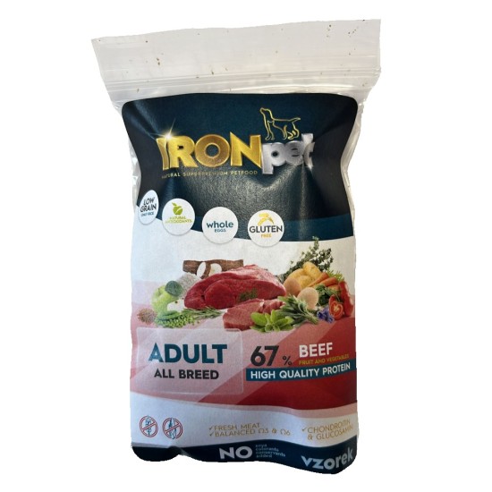Mėginukas IRONpet Dog Adult All Breed Beef su jautiena, 70 g Mėginukas IRONpet Dog Adult All Breed Beef su jautiena, 70 g