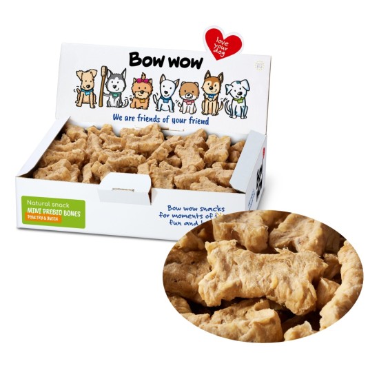 Skanėstai šunims BOW WOW Jerky snack su paukštiena ir juka, 900 g Skanėstai šunims BOW WOW Jerky snack su paukštiena ir juka, 900 g