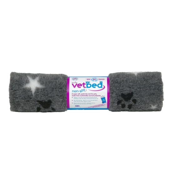Vetbed neslystantis / Drybed pilka letena ir žvaigždė 75 x 50 cm DELUXE plaukai 30 mm Vetbed neslystantis / Drybed pilka letena ir žvaigždė 75 x 50 cm DELUXE plaukai 30 mm