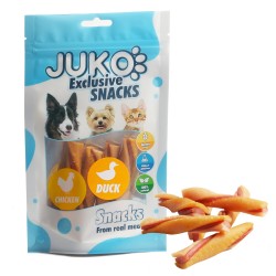 Skanėstas šunims JUKO Snacks Chicken, Duck & Pumpkin Tricolor Twist su vištiena, antiena ir moliūgais, 70 g Skanėstas šunims JUKO Snacks Chicken, Duck & Pumpkin Tricolor Twist su vištiena, antiena ir moliūgais, 70 g
