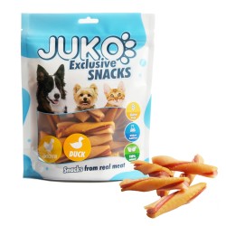 Skanėstai šunims JUKO Snacks Chicken, Duck & Pumpkin Tricolor Twist su vištiena, antiena ir moliūgais, 250 g Skanėstai šunims JUKO Snacks Chicken, Duck & Pumpkin Tricolor Twist su vištiena, antiena ir moliūgais, 250 g