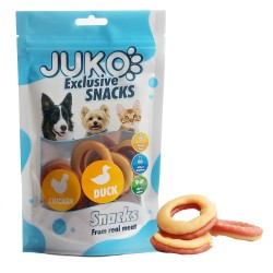 Skanėstas šunims JUKO Snacks Chicken & Duck Doughnuts vištienos ir antienos spurga, 70 g Skanėstas šunims JUKO Snacks Chicken & Duck Doughnuts vištienos ir antienos spurga, 70 g