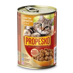 PROPESKO cat su kalakutiena ir ėriena želė gabalėliai 415 g  Pakuotė (12 vnt.) PROPESKO cat su kalakutiena ir ėriena želė gabalėliai 415 g  Pakuotė (12 vnt.)