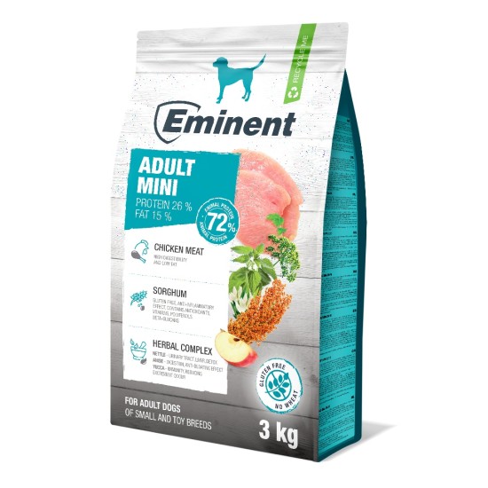 Sausas šunų maistas Eminent Dog Adult Mini su paukštiena, 3 kg