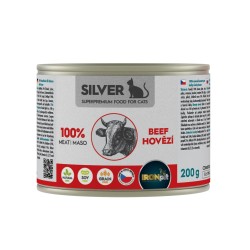 Konservai katėms IRONpet Silver Cat Beef 100% meat, su jautiena, 200 g Konservai katėms IRONpet Silver Cat Beef 100% meat, su jautiena, 200 g
