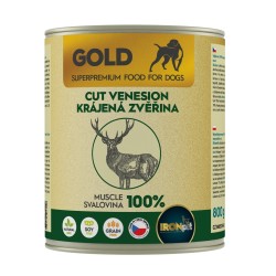 IRONpet Gold Dog Venison cut muscle elnienos raumens konservai šunims IRONpet Gold Dog Venison cut muscle elnienos raumens konservai šunims