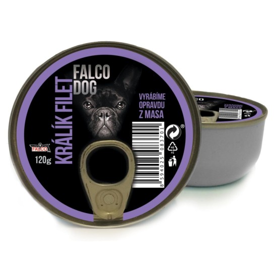 FALCO DOG triušio filė konservas 120 g FALCO DOG triušio filė konservas 120 g