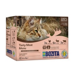 Konservai katėms Bozita Cat mėsos skonių mix, 12x85g Konservai katėms Bozita Cat mėsos skonių mix, 12x85g
