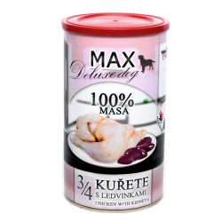 MAX Deluxe Dog 3/4 vištiena su inkstais skardine 1200 g MAX Deluxe Dog 3/4 vištiena su inkstais skardine 1200 g