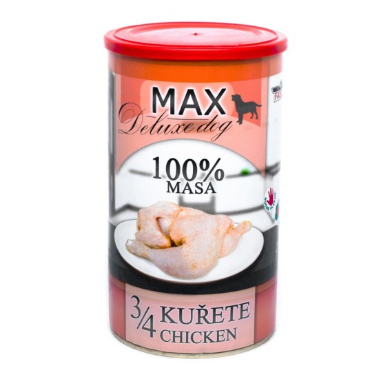 MAX Deluxe Dog 3/4 vištiena konservas 1200 g