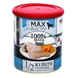 MAX Deluxe Dog 1/2 vištiena su lašiša skardine 800 g MAX Deluxe Dog 1/2 vištiena su lašiša skardine 800 g