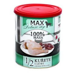 MAX Deluxe Dog 1/2 vištiena su kepenėlėmis 800 g MAX Deluxe Dog 1/2 vištiena su kepenėlėmis 800 g