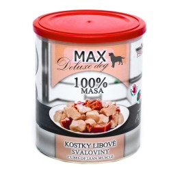 MAX Deluxe Dog kubeliai liesi raumenys konservas 800 g MAX Deluxe Dog kubeliai liesi raumenys konservas 800 g